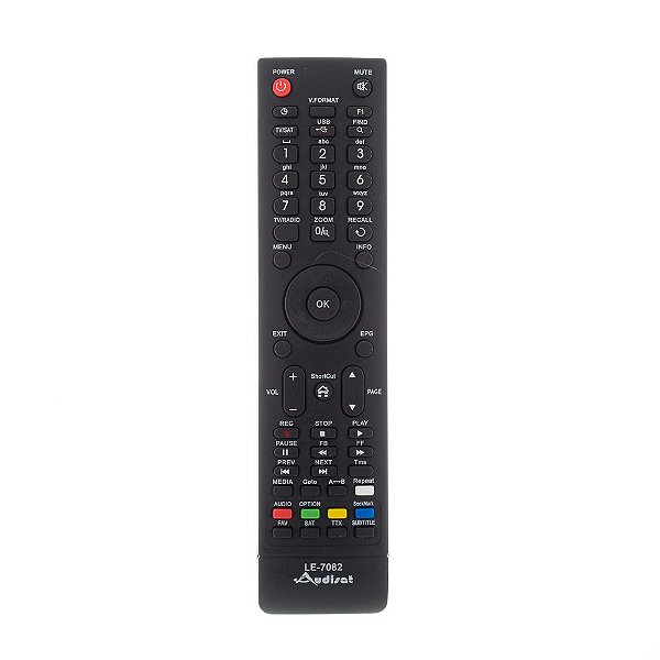 Controle Remoto para Receptor Audisat LE7082 SKY7082 FBG7082