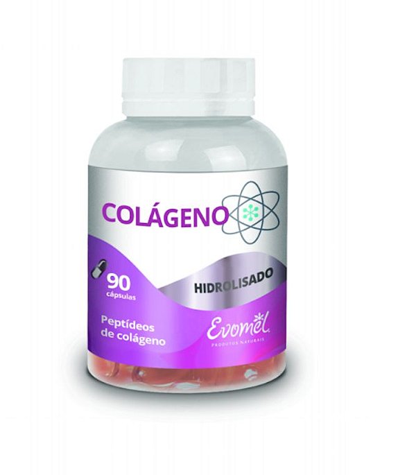 Colágeno Hidrolisado + Vitamina C 90Caps 500mg - Evomel