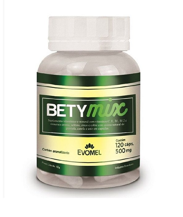 Betymix Evomel 120 Cápsulas - Controle Da Diabetes