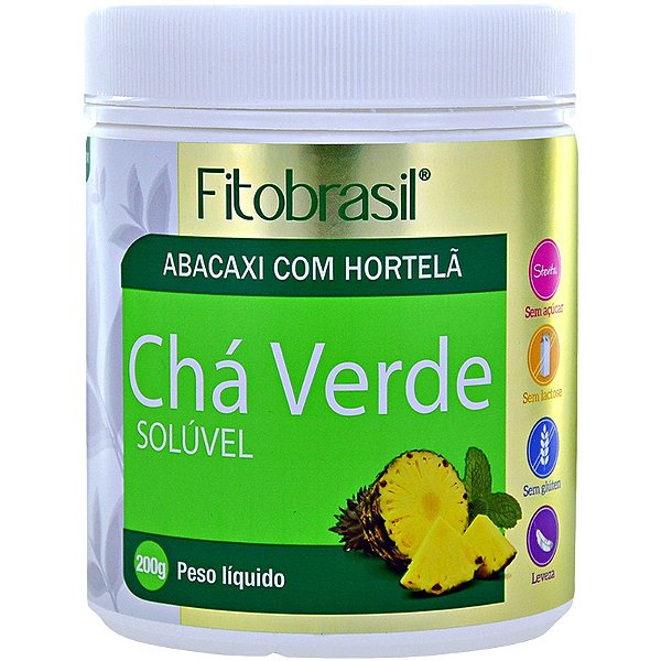 Chá Verde Soluvel sabor Abacaxi com Hortelã 200g