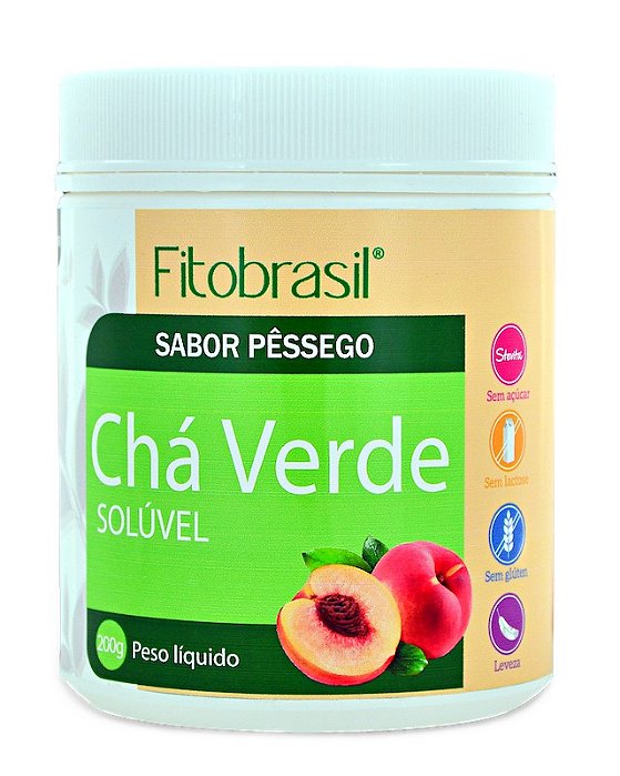 Ch Verde Soluvel sabor Pessego 200g