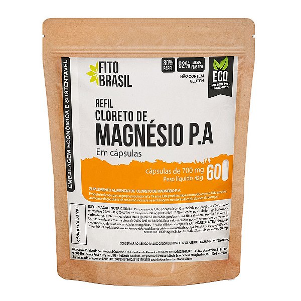 Cloreto de Magnésio P.A. - 60 cáps Refil