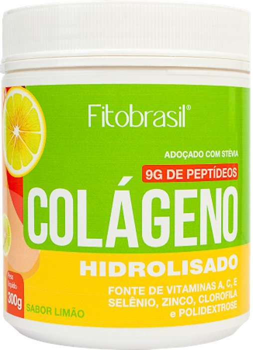 Colágeno 9g de Pepitideos sabor Limão com Clorofila 300g
