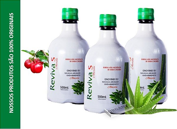 Kit 3 Reviva S/vita King Aloe Vera (babosa) Acerola Original 500ml cada