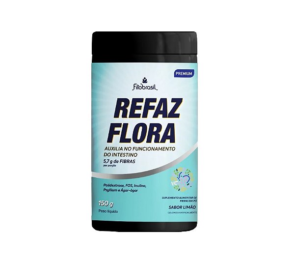 Refaz Flora - Regulador Intestinal (Polidextrose, FOS, Inulina e Ágar-Ágar) 150G