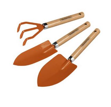 Conjunto para Jardinagem Tramontina Metálico com Cabo de Madeira - 3 Peças
