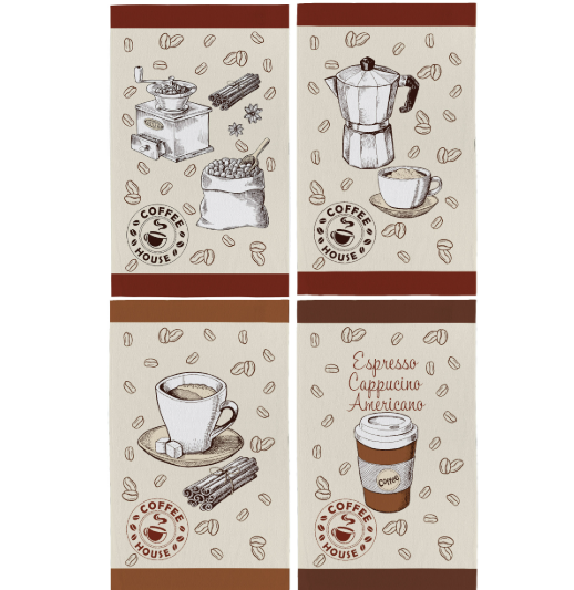 Jogo 4 Panos Prato - Coffee Branco - Teka