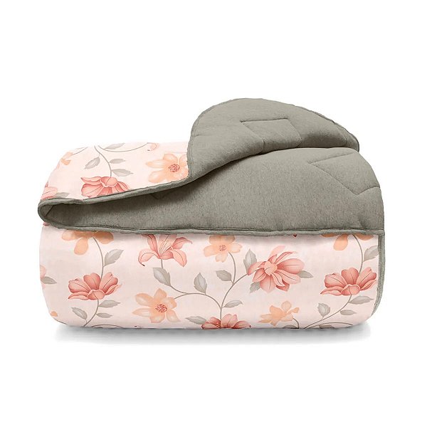 Edredom- Coral Jania Malha Buettner - SOLTEIRO