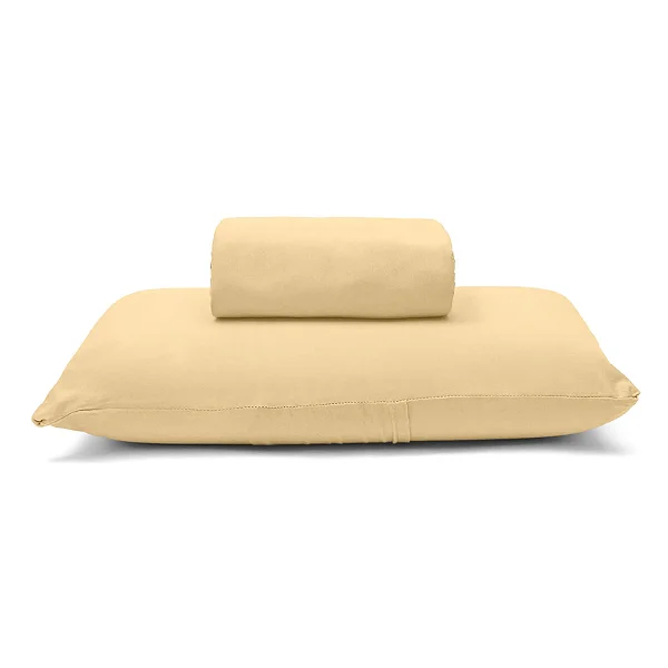 Jogo de Lençol Malha Basic Liso Buettner - AMARELO - SOLTEIRO