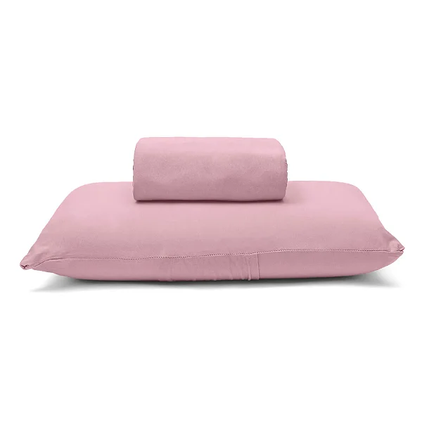 Jogo de Lençol Malha Basic Liso Buettner - ROSA BLUSH - SOLTEIRO