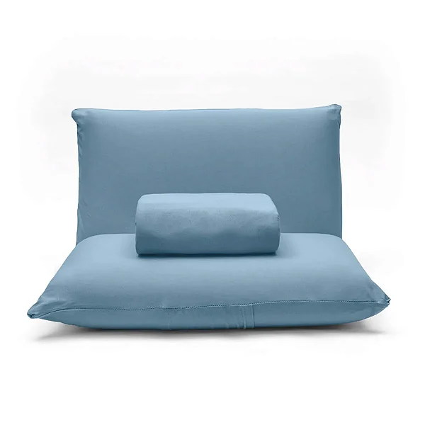 Jogo de Lençol Malha Basic Liso Buettner - AZUL - CASAL