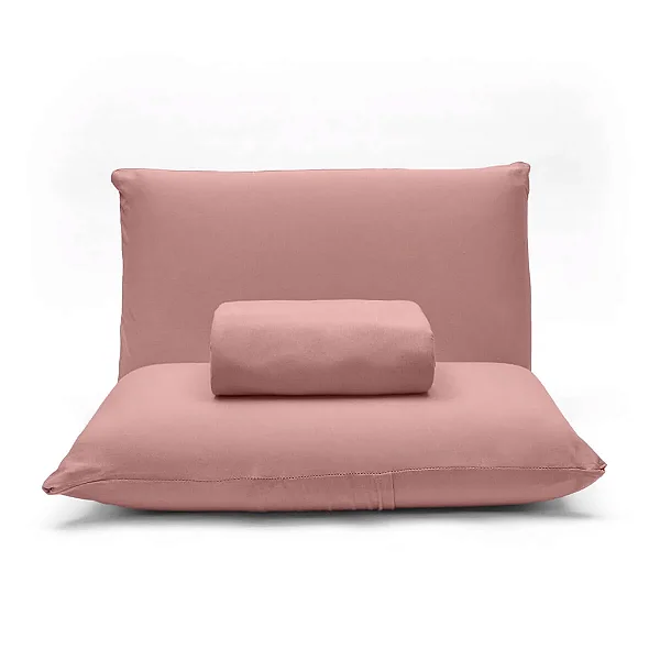 Jogo de Lençol Malha Basic Liso Buettner - ROSA PASTEL - CASAL