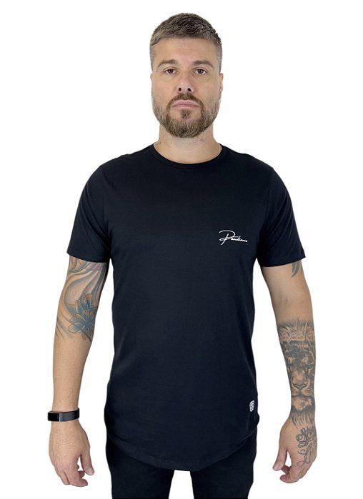 Camiseta Long (meia malha) - Preto