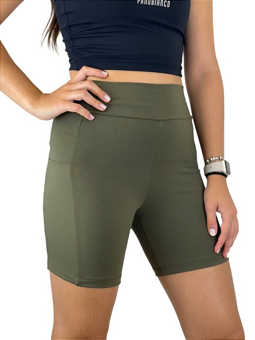 Shorts médio bolso lateral (Poliamida) - Verde