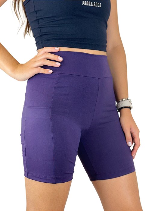 Shorts médio bolso lateral (Poliamida) - Roxo