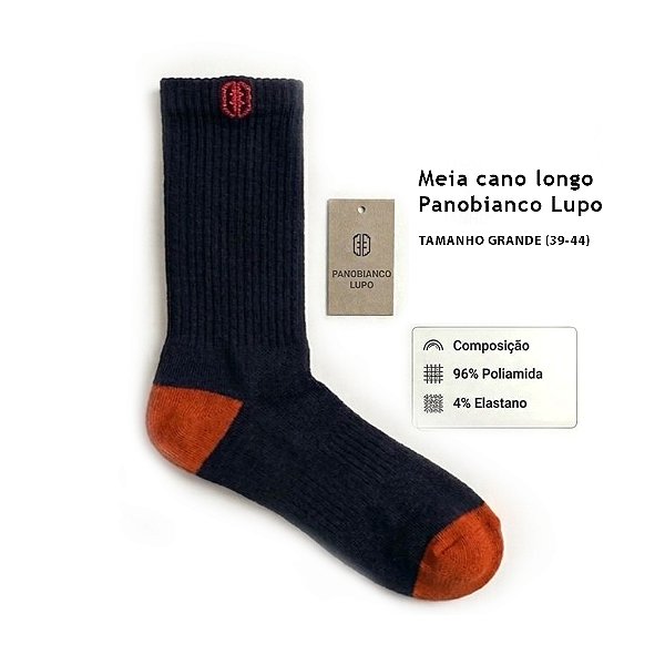 Meia cano Longo-Unissex-preto-Tam:39-44