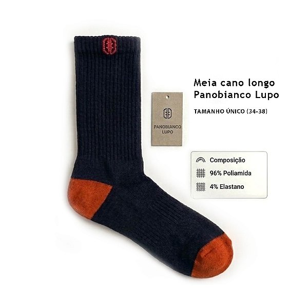 Meia cano Longo-Unissex-preto-Tam:34-38