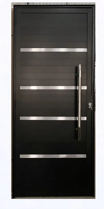 PORTA LAMBRIL COM FRISO E PUXADOR ALUMÍNIO PRETO LINHA 25 PREMIUM