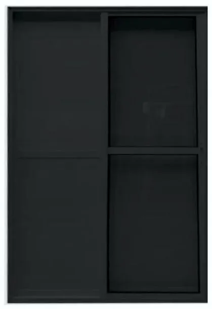 PORTA BALCÃO EM LAMBRIL 3 FOLHAS COM FECHADURA VIDRO LISO LINHA PREMIUM ALUMÍNIO PRETO