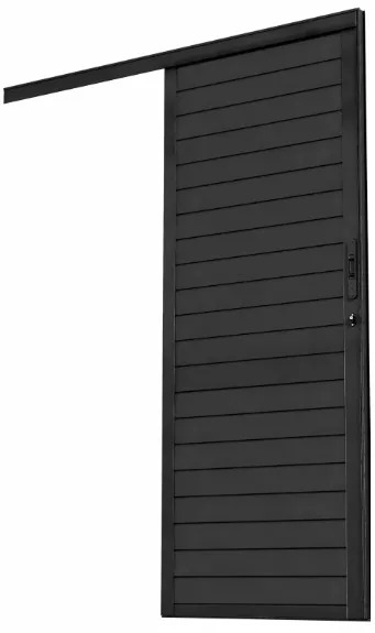 Porta de Correr Suspensa Palheta Alumínio Preto