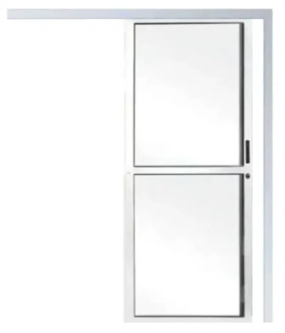 Porta de Correr Suspensa em Vidro Liso Alumínio Branco