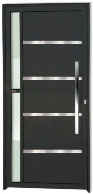 PORTA LAMBRIL COM VISOR, FRISO E PUXADOR ALUMÍNIO PRETO LINHA 25 PREMIUM