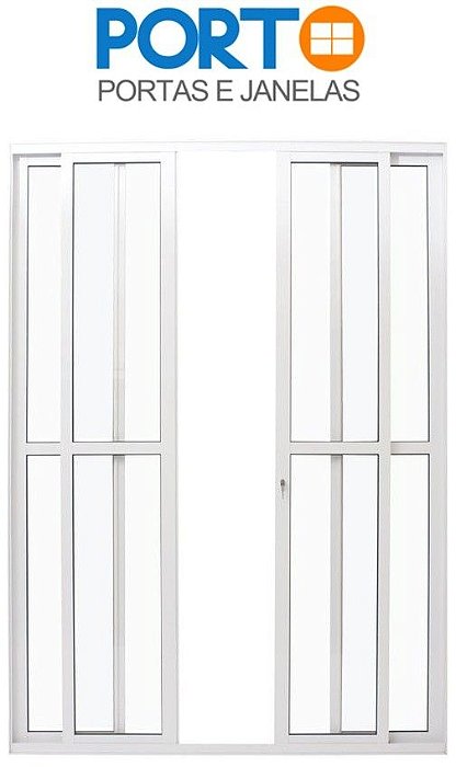 PORTA SACADA 4 FOLHAS ALUMÍNIO BRANCO LINHA PREMIUM