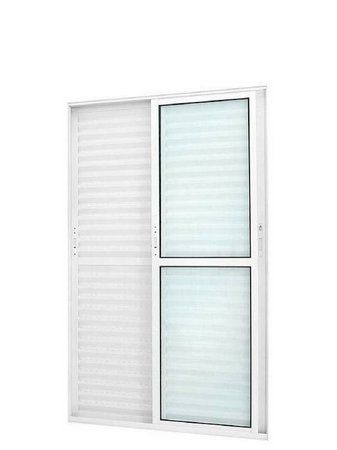 PORTA BALCÃO 3 FOLHAS SENDO UMA FIXA ALUMÍNIO BRANCO LINHA PREMIUM