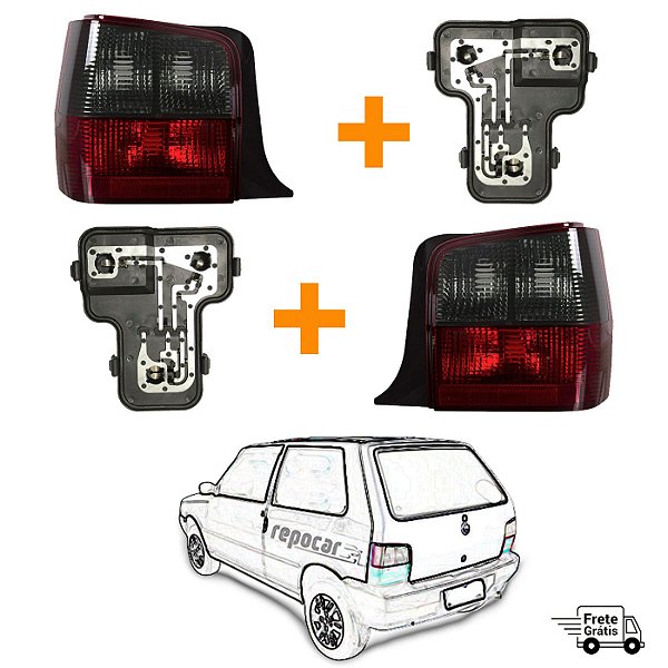 Par Lanterna Traseira Fiat Uno 2004 2005 2006 A 2010 Fume + circuito