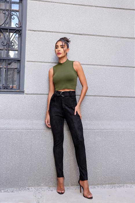 CALÇA LOS ANGELES SUEDE - PRETO