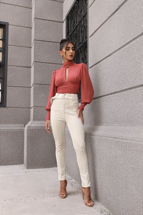 CALÇA LOS ANGELES SUEDE - OFF WHITE