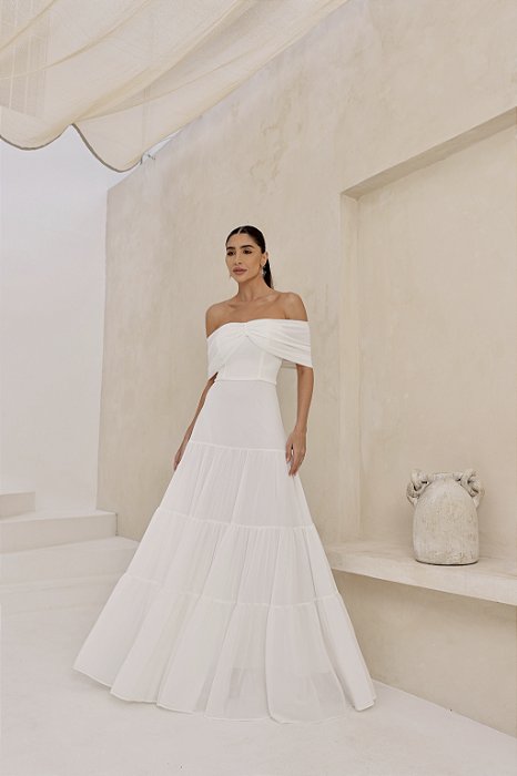 VESTIDO KELLYN OMBRO A OMBRO - OFF WHITE