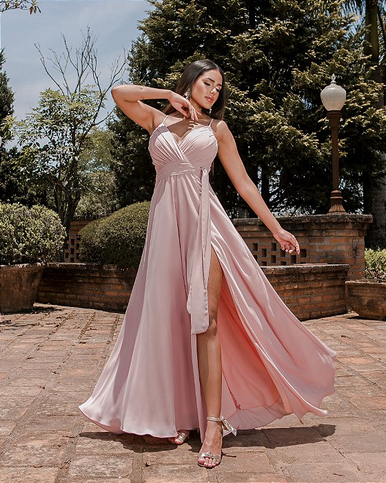 VESTIDO BEATRIZ FRANZIDO BUSTO - ROSÉ