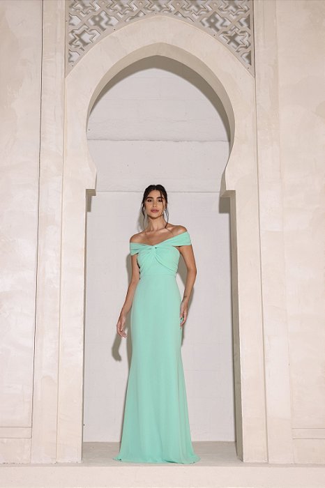 VESTIDO BIANCA ALÇA LONGA - VERDE MENTA