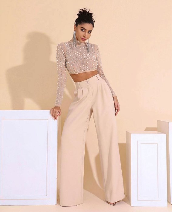CALÇA CHLOE PANTALONA ALFAIATARIA SOUL - BEGE