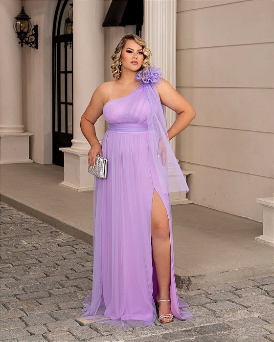 VESTIDO TULE LONGO PLUS SIZE MARIE - LAVANDA