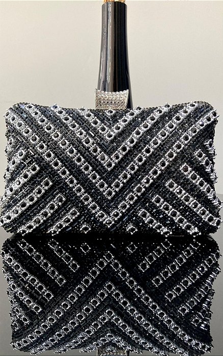 BOLSA FESTA STRASS VALENTINA - PRETO