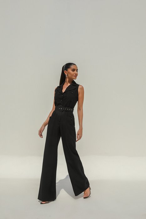 MACACÃO ITÁLIA MARANT COM CINTO - PRETO