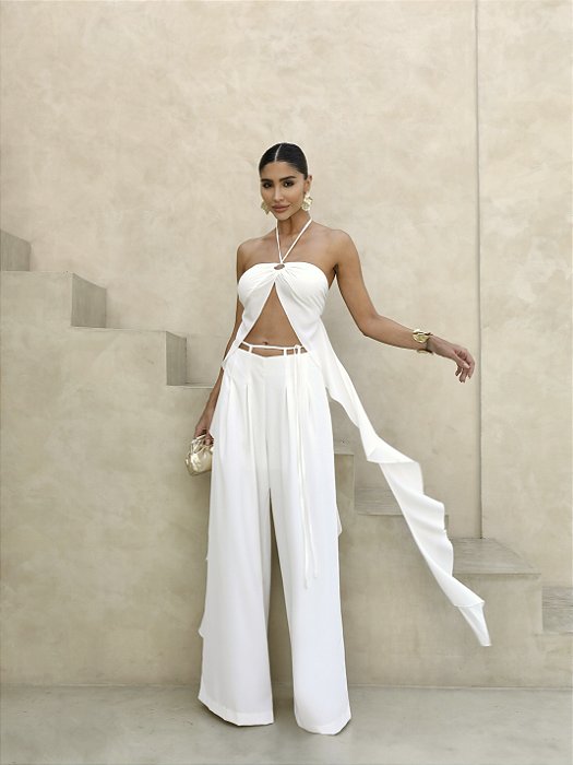CROPPED OÁSIS BOHO - OFF WHITE