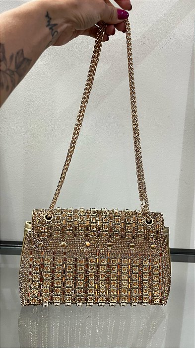 BOLSA THAIS PEDRARIA - CHAMPANGNE