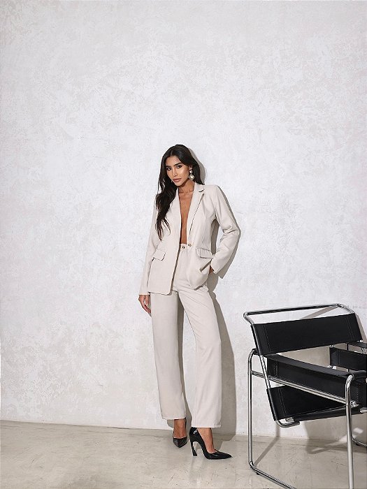 CONJUNTO ALFAIATARIA BLAZER SOUL  - VANILLA