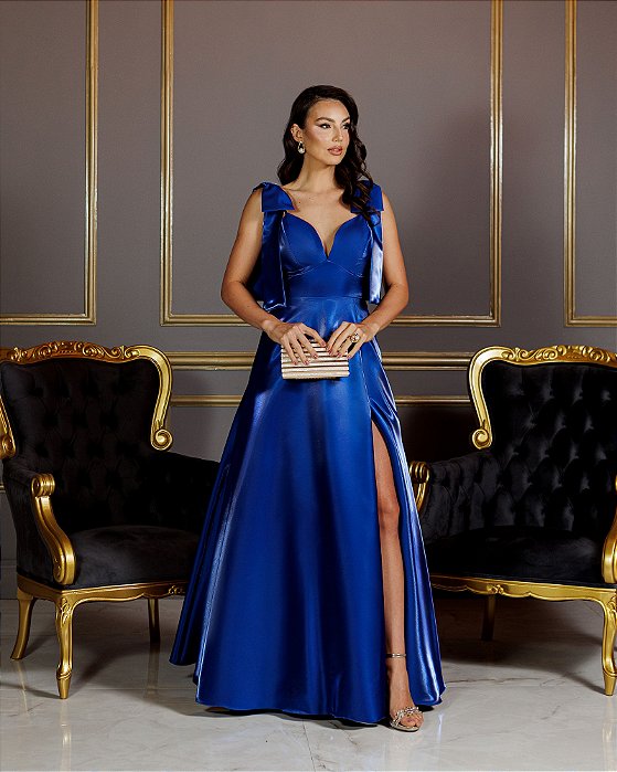 Vestido Azul Royal Vestido Tubinho Para Congresso Vestido Tubinho