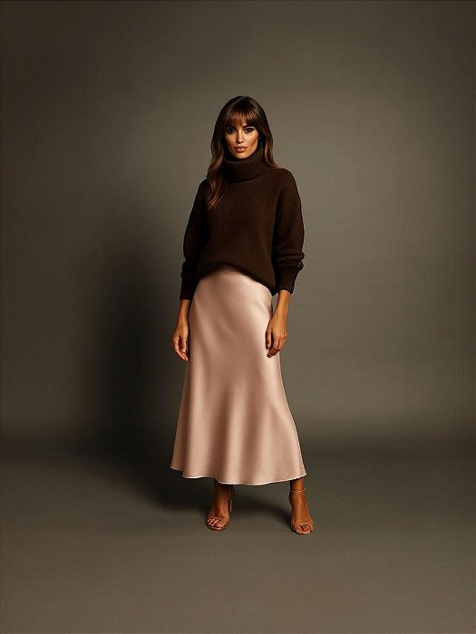 SAIA MIDI CETIM BOHO SOUL - PÉROLA