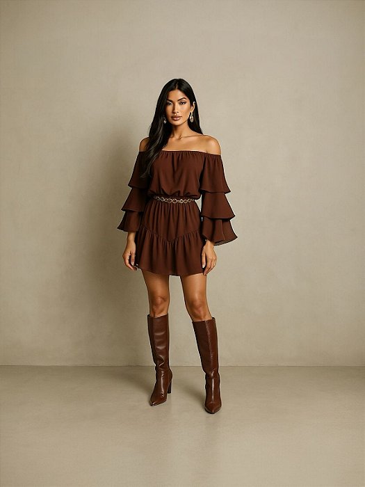 VESTIDO OMBRO A OMBRO SOUL - BROWN