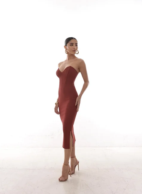 VESTIDO LUCY MIDI T.Q.C - TERRACOTA