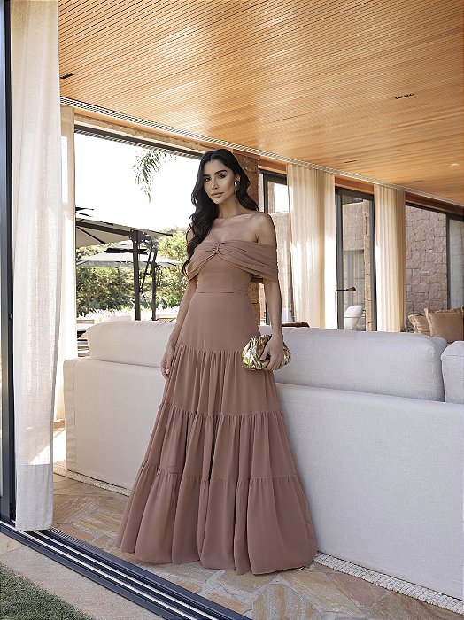 VESTIDO KELLYN OMBRO A OMBRO - ROSA SECO