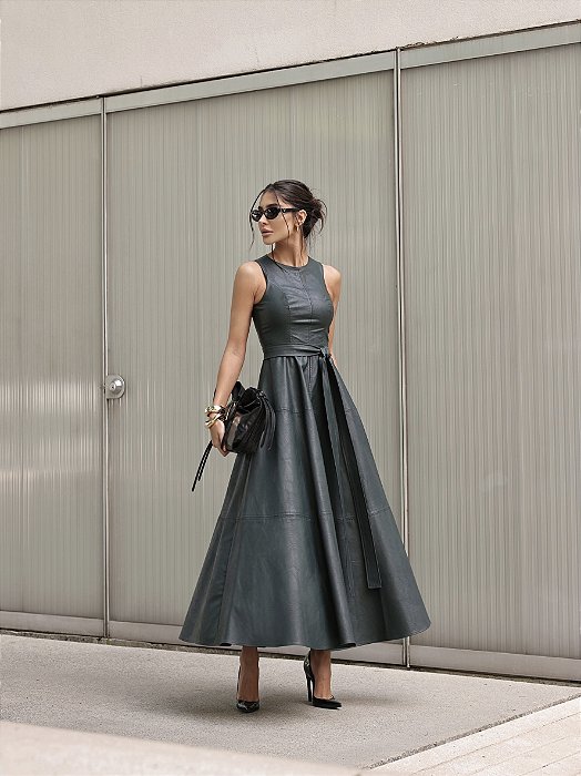VESTIDO ROMA LONGUETE COURINO - VERDE PETRÓLEO