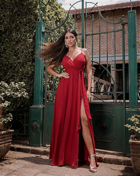 VESTIDO BEATRIZ FRANZIDO BUSTO - MARSALA