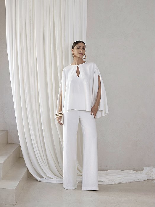 CONJUNTO IRLANDA BLUSA GOTA - OFF WHITE