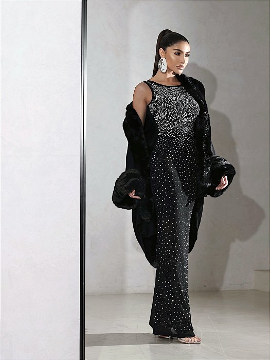 VESTIDO LONGO BRILHO FUTURE WINTER SOUL - PRETO